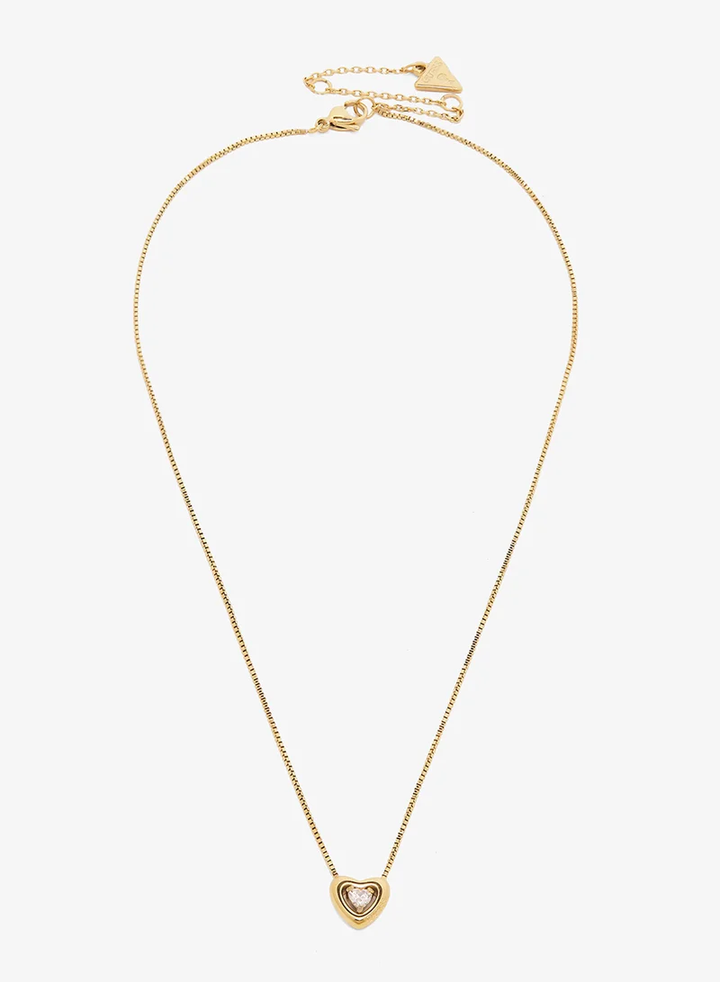 GUESS Crystal Heart Necklace And  Studs